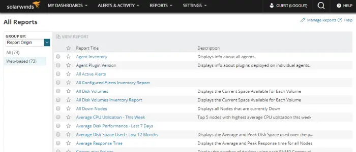SolarWinds EOC Features