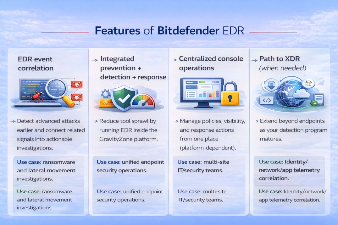 Bitdefender EDR features and benefits 