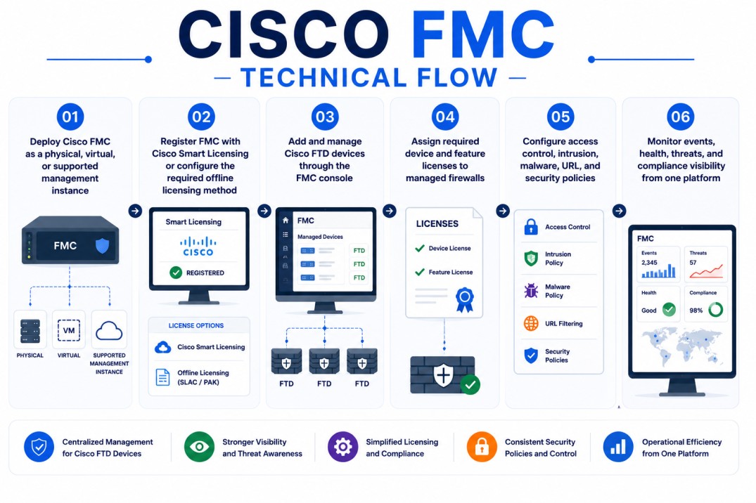 Cisco FMC License technical flow 