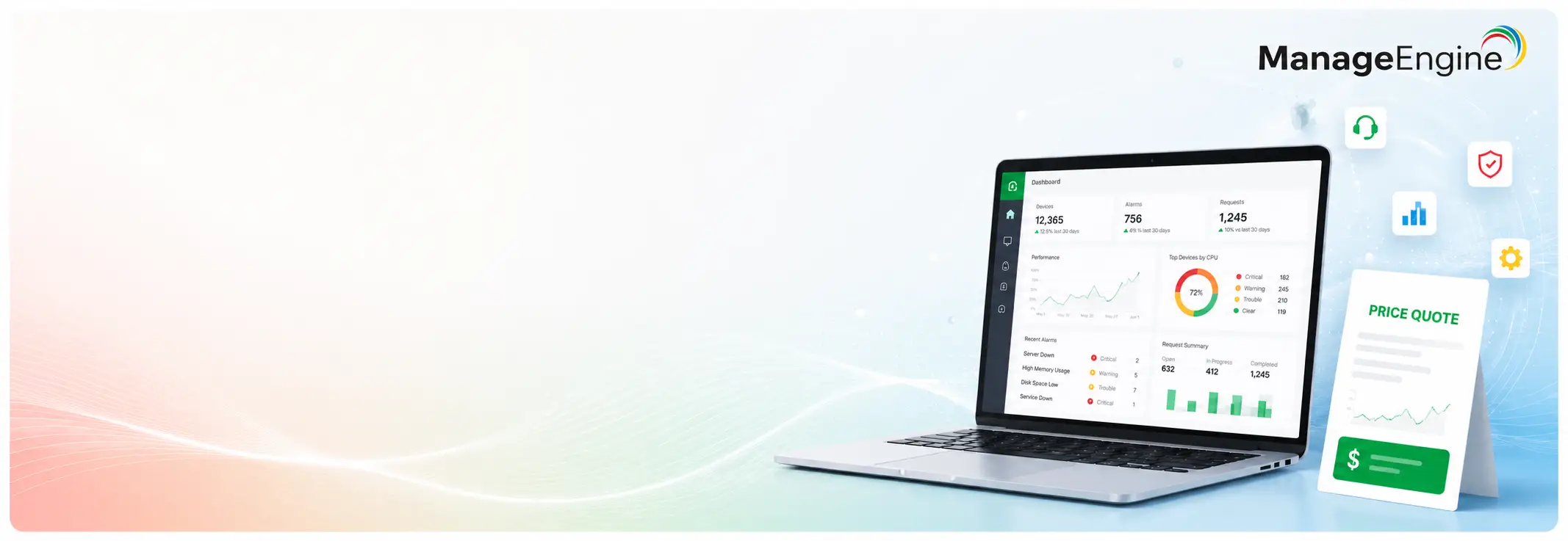 ManageEngine price quote banner