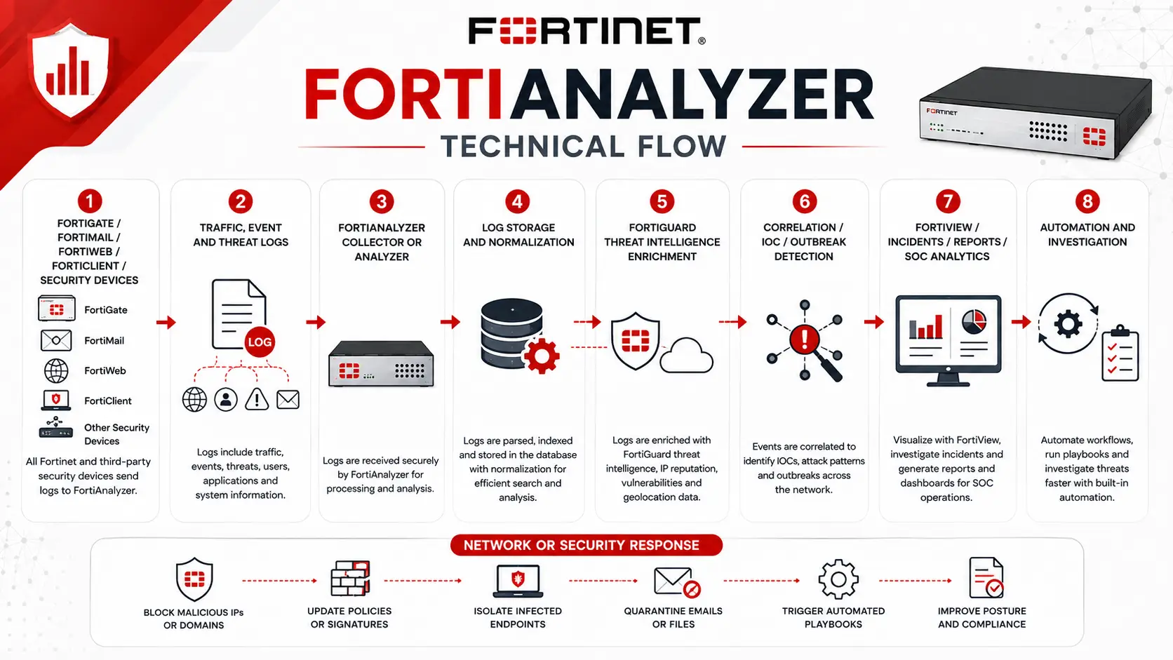 fortianalyzer technical flow