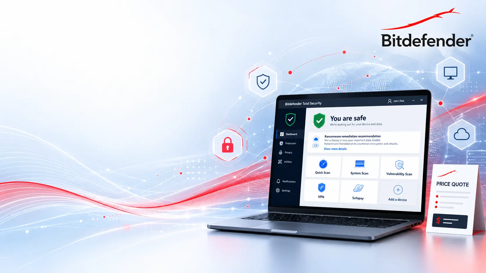 Bitdefender price quote banner