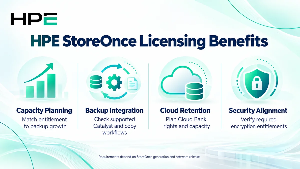 HPE StoreOnce licensing benefits: capacity planning, backup integration, cloud retention and security alignment