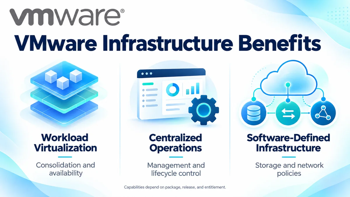 VMware benefits: workload virtualization, centralized operations and software-defined infrastructure